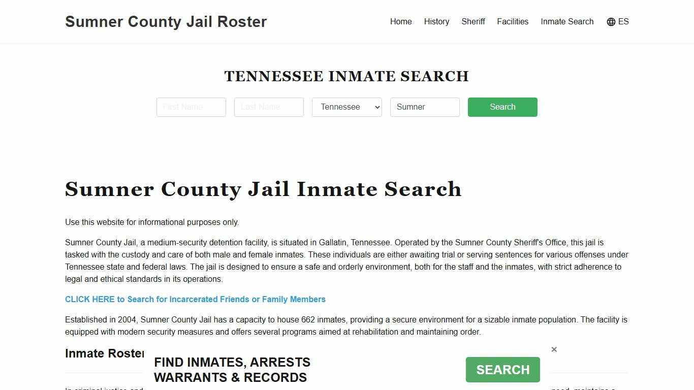 Sumner County Jail Roster Lookup, TN, Inmate Search